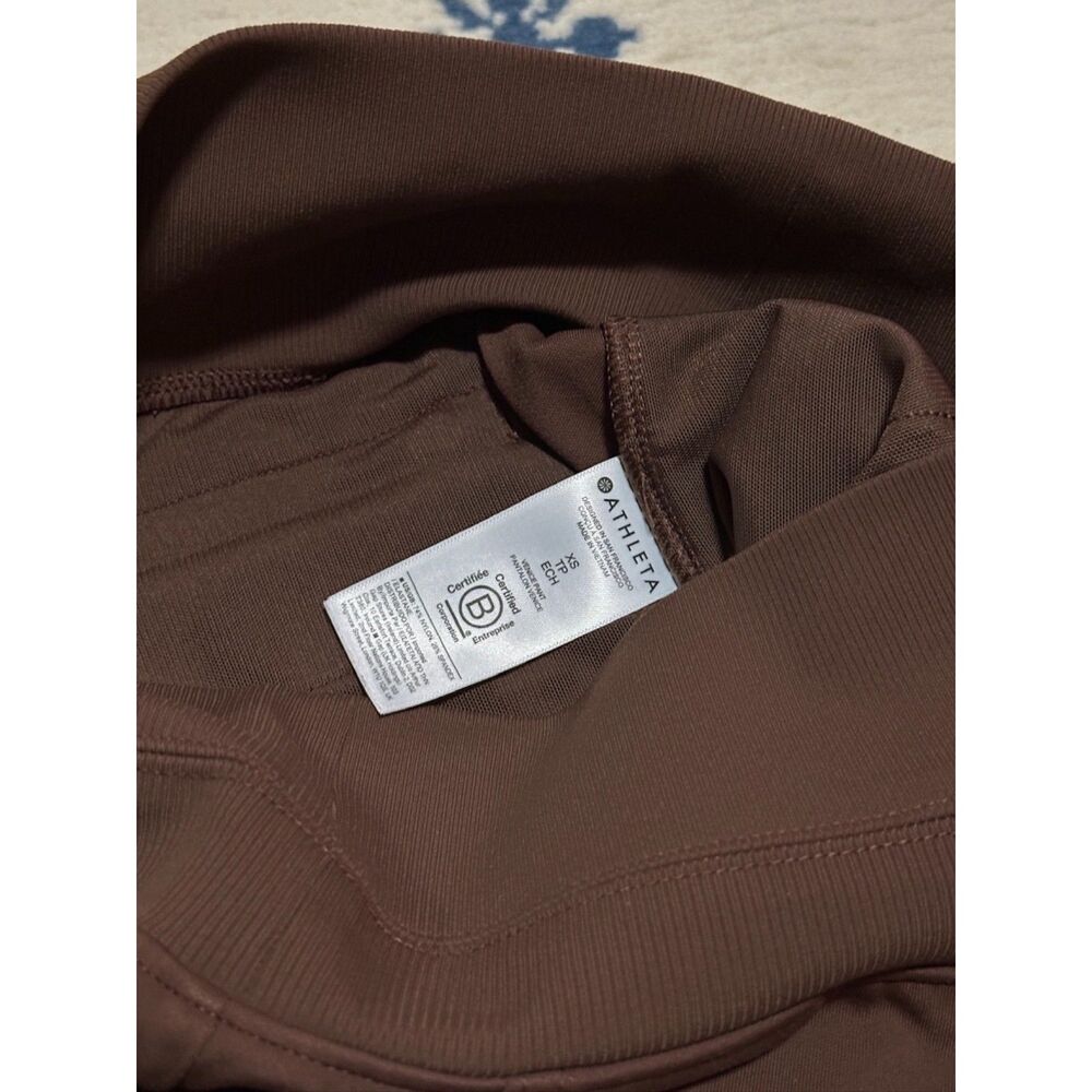 Athleta Venice Wide Leg High Waist Split Hem Trouser Lounge Pant - Brown - Picture 4 of 8